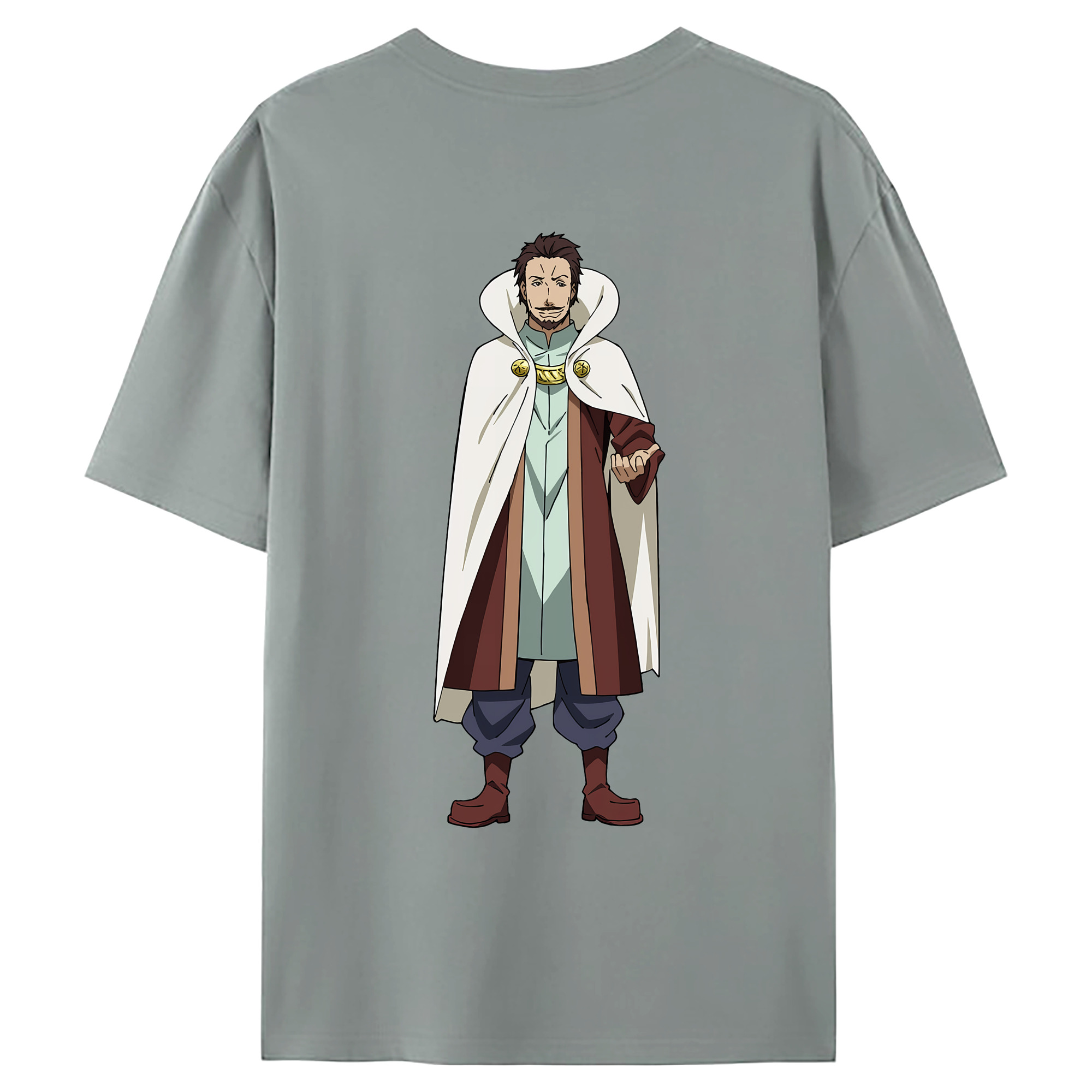 （画像用） 転スラ Regarding Reincarnated to Slime 綿100％ メンズ半袖Tシャツ（バックプリント） 通気性